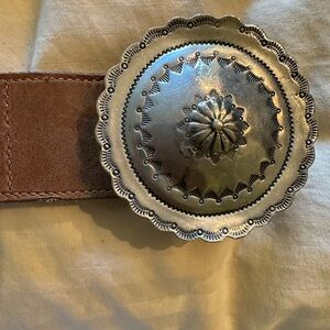 Vintage Ralph Lauren Silver and Brown Belt